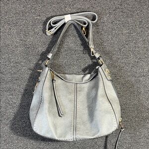 Realer Elegant Gray and Gold Women's Handbag with Crossbody